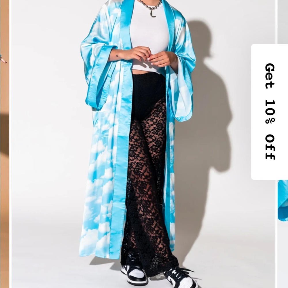 Dressed in LALA Blue and White Kimono - Picture 2 of 4